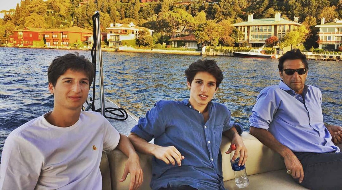 Imran Khan with his two sons, Sulaiman and Kasim, in Istanbul