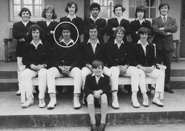 Imran Khan in his Oxford cricket team photograph, circled